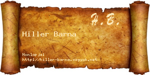Hiller Barna névjegykártya